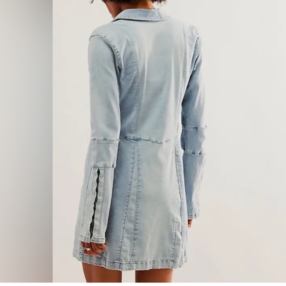 Free People Light Blue Long Sleeve Dress/Cardigan - Picture 2 of 10